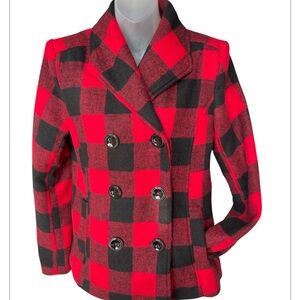 Buffalo plaid button up coat winter jacket cabin core size medium jacket